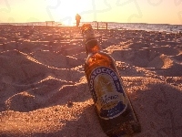 Plaża, Butelka, Piwa, Morze