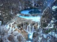 Plitvice, Skały, Chorwacja, Wodospad, Z lotu ptaka, Park Narodowy
