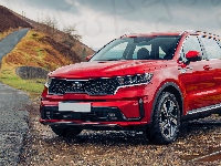 Hybrid, KIA Sorento, Plug in, Czerwona