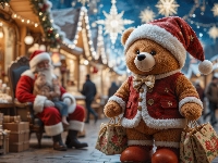 Zakupy, Zabawki, Świąteczne, Pluszowy, Jarmark, Miś