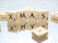 Odbicie, Płytki, Boże Narodzenie, Scrabble, Lustro, Napis