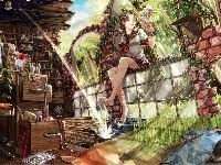 Pokój, Manga Anime, Dziewczyna, Wnętrze
