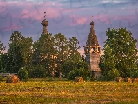 Bele, Drzewa, Cerkiew, Pole, Słomy, Ściernisko