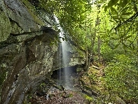 Północna Karolina, Wodospad, Skała, USA