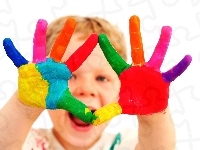 Ręce, Pomalowane, Dziecka