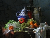 Persymona, Ściereczka, Dzbany, Winogrona, Papryka