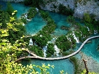 Pomost, Plitvice, Listki, Skały, Park