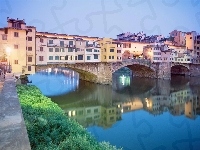 Rzeka, Ponte, Domy, Most, Florencja, Arno, Vecchio