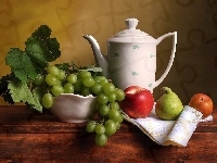 Owoce, Porcelana, Serwetka
