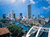 Port, Singapur, Miasto, Most