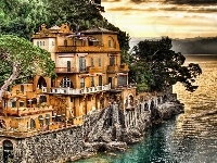 Portofino, Dom, Morze, Włochy