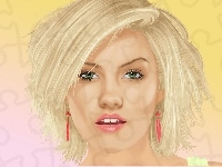 Portret, Elisha Cuthbert, Blondynka, Kolczyki