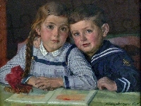 Portret, Alwin Arnegger, Uczniowie, Dzieci