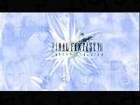 postacie, napis, Ff 7 Advent Children