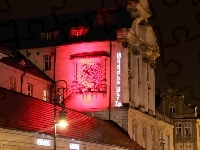 Poznań, Noc, Zegar, Budynki, Starówka