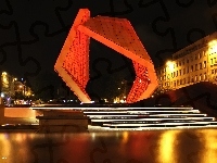 Poznań, Fontanna, Wolności, Noc