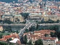 Praga, Panorama, Miasta, Most Karola