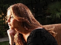 Profil, Światło, Jennifer Lawrence, Aktorka, Twarz