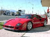 Przedmieścia, Czerwone, Ferrari F 40, USA