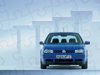 Przód, Volkswagen Golf 4, Niebieski, Lampy