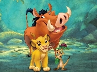 Simba, Timon, Król Lew, The Lion King, Pumba