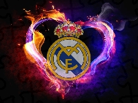 Logo, Płomienie, Serce, Real Madryt CF