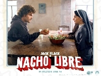 Ana Reguera, sałatka, Nacho Libre, Jack Black, stół