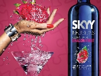 Wódka, Ręka, Skyy, Kieliszek, Owoc