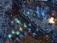 roboty, Starcraft 2, miasto, laser