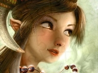 Róg, Kobieta, Elf, Koraliki