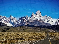 Góra, Równina, Fitz Roy, Patagonia, Droga