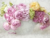 Róże, Bukiet, Kwiaty, Wazonik
