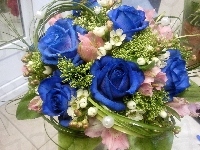 Niebieskie, Róże, Bukiet