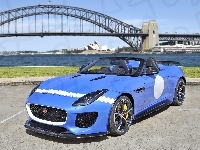 Jaguar, Tło, Sydney, F-type, Most, Niebieski, Project 7, Rozmyte