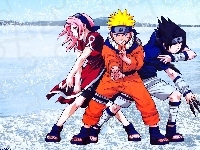 różowe włosy, Naruto, sandały