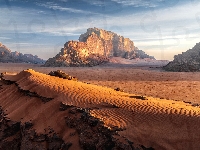Dolina, Jordania, Wydmy, Skały, Piasek, Pustynia, Wadi Rum