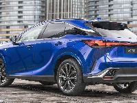 Tył, Niebieski, Lexus RX F Sport, Bok