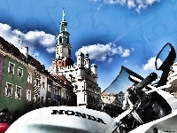 Rynek, Poznań, Motocykl, Ratusz, Stary, Honda