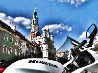 Rynek, Poznań, Motocykl, Ratusz, Stary, Honda