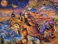 Ryś, Josephine Wall, Twarz, Kobiety, Ptaki