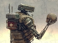 Rysunek, Czaszka, Robot