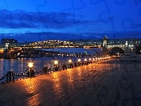 Rzeka, Most, Bulwar, Moskwa