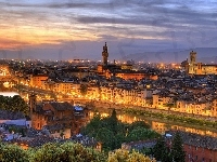 Rzeka, Włochy, Florencja, Arno