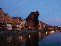 Miasto, Rzeka, Gdańsk, Kamienice, Motława