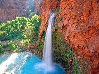 Wielki Kanion Kolorado, Skały, Stany Zjednoczone, Stan Arizona, Wodospad Havasu Falls