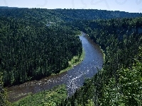 Las, Rzeka, Góry