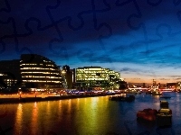Rzeka, Londyn, Budowle, Miasto nocą