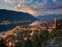 Rzeka, Miasto, Czarnogóra, Porto Montenegro, Góra