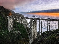 Most Bixby Creek, Stan Kalifornia, Rzeka, Stany Zjednoczone, Region Big Sur, Góry