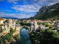 Rzeka Neretwa, Góry, Bośnia i Hercegowina, Mostar, Most